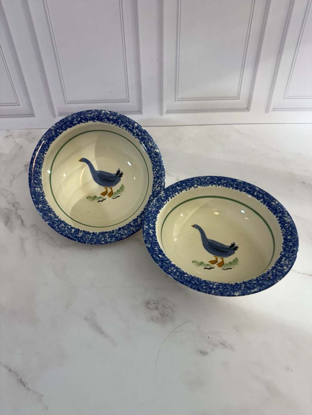 Pfaltzgraff Sunnydale Rooster Bowl Set of 2 Blue White
